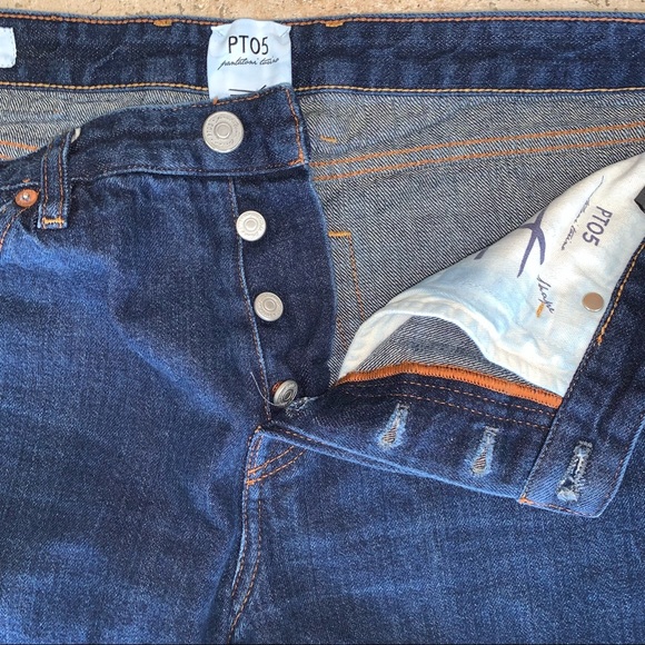 COPY - PT05 Dark Wash Button Front Denim Jeans size 32 x 28 - Picture 3 of 10